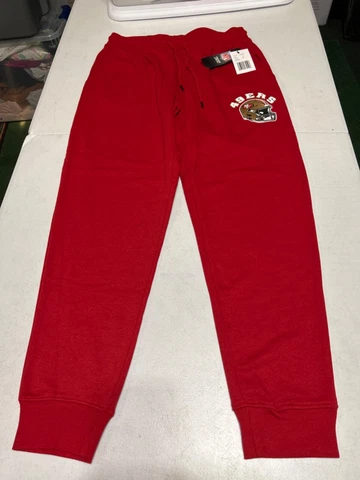 San Francisco 49ers NFL Team Apparel Women’s Sweat Pants Size Medium Cuffed Red Cover