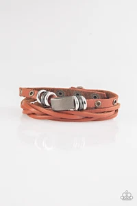 Paparazzi Bracelet- Road Rally Brown- Urban Style Snap Wrap - Picture 1 of 2