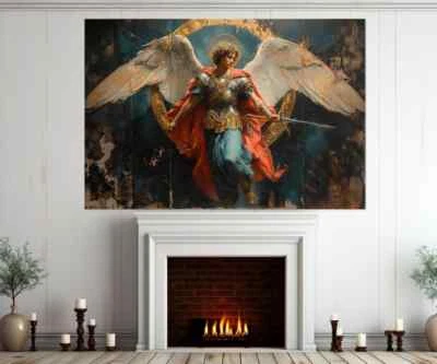 Saint Michael The Archangel Painting Wall Art Canvas Unframed Print Art - Image 1 of 3
