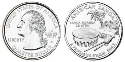 2009 P&D America Samoa US Territories coins U.S. mint rolls Money State Quarters - Image 1 of 3