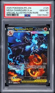 2025 POKEMON PFL EN-PHANTASMAL FLAMES #125 MEGA CHARIZARD X EX PSA 10 - Picture 1 of 2