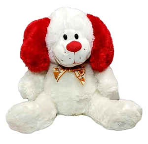 Dan Dee 15 Zoll Plüschhund 2010 – weißes Fell, rote Ohren & Nase, Herbstfliege – Sammler - Bild 1 von 11