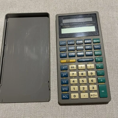 Texas Instruments Explorer Plus Gray Calculator Solar Good Condition Tested - Image 1 of 2
