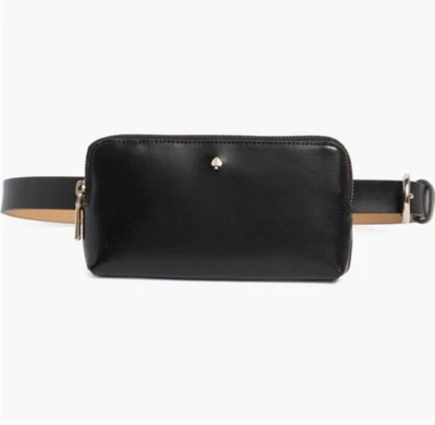 Nuevo con etiquetas Riñonera Kate Spade New York Talla L XL Cuero Negro Logo Cinturón Cintura  Foto 1 de 4
