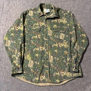 Vintage Bushlan Camouflage Shirt Mens Large Long Sleeve Button Up Outdoors Hunt - Picture 1 of 6