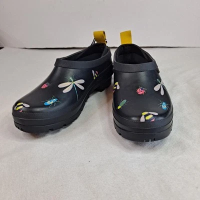Botas de lluvia Joules Pop On para mujer 6 insectos negros libélula Ladybug abeja botas de agua Foto 1 de 4