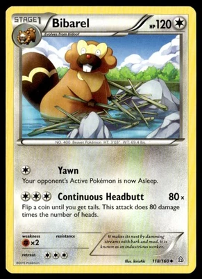 Bibarel Uncommon XY - Primal Clash 118/160 NM Pokémon TCG - Image 1 of 2