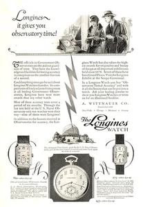 1926 Longines Watch: Gives You Observatory Time Vintage Print Ad - Picture 1 of 1