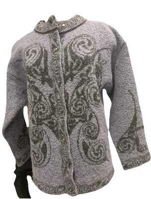 Suéter cárdigan Harley of Scotland mezcla lana merino púrpura, talla grande Foto 1 de 4