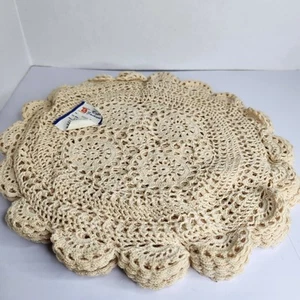 Vintage 12" Runde Häkeldeckchen Menge 12 Baumwolle Tischwäsche Cottagecore - Bild 1 von 6