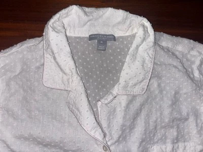 (2) Juego de pijama Miss Elaine blanco con botones talla X-grande Foto 1 de 3