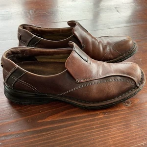 Zapatos sin cordones Clarks de cuero marrón para hombre talla 10,5 M informales cómodos 70846 (0425) - Imagen 1 de 10