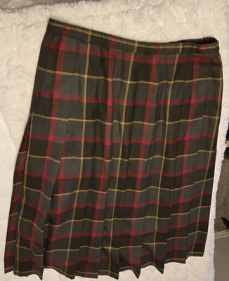 Pendleton Tartan Pleated Plaid Wool Skirt 16 Holes As Is Portland Oregon Lovely - Image 1 of 4