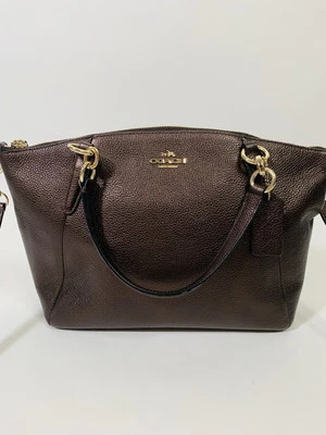 Coach Kelsey Crossbody Bronze Chocolate Genuine Pebbled Leather Top Zipper - Image 1 of 4