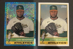 2025 Topps Heritage - High Luis Severino #442 Light Blue Sparkle + Chrome - Picture 1 of 2