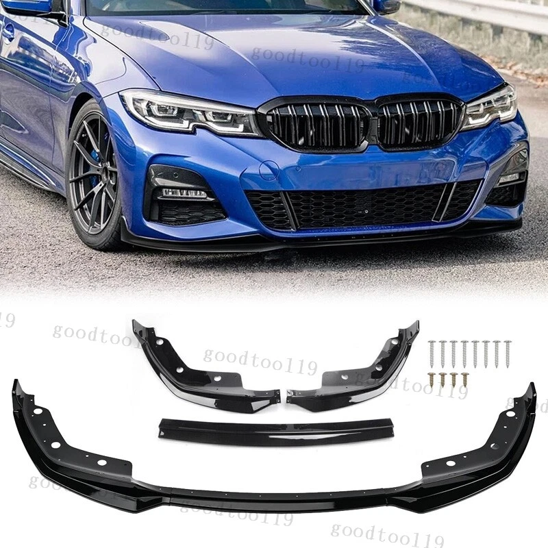 For BMW G20 330i M340i M Sport 2019-2021 Front Bumper Lip Splitters Gloss Black Foto 1 de 4