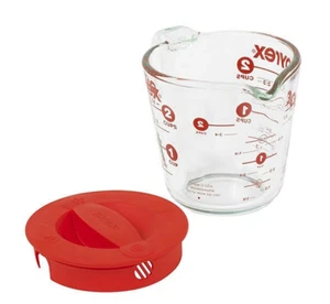 Pyrex Prepware Misurino da 2 Tazze, Coperchio in Plastica Rosso, Trasparente - Foto 1 di 1