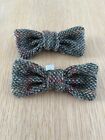 Tweed Herringbone Dog Bow Tie, Slip On Collar, Ideal Gift