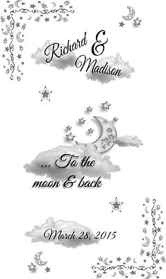 10 Personalized Moon Star Wedding Luminaries Vellum Centerpieces Decorations - Image 1 of 3