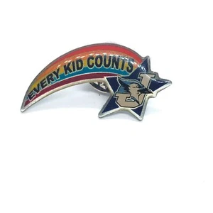 Every Kid Counts J Bluejay Pin Shooting Star Rainbow Lapel Enamel Collectible - Picture 1 of 3