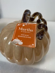 Glaskürbis 7" Martha Stewart mundgeblasen farbig Halloween Herbst Deko - Bild 1 von 5