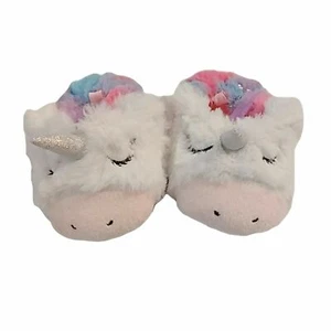 Infant size 5 Girl's Rainbow Glitter Star Unicorn House Slippers Crib Slipper. - Picture 1 of 5