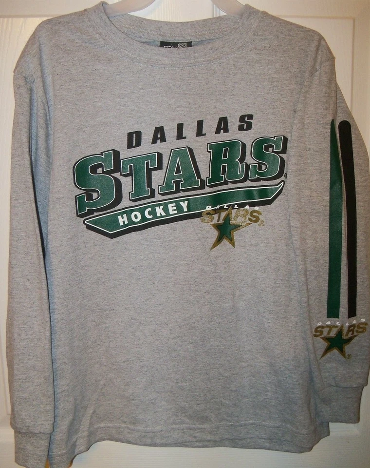 Dallas Stars Hockey Gray Long Sleeve Shirt Boys Youth Size 14 / 16 NWT - Image 1 of 1
