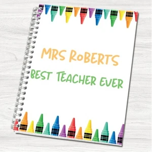 A5 Notebook Notepad Wire Bound Best Teacher Ever Gift Personalised Book TNB10 - Picture 1 of 3