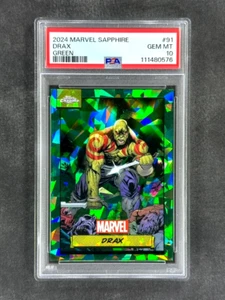 2024 Topps Chrome Marvel Sapphire #91 Drax Green Refractor /99 PSA 10 Gem Mint - Picture 1 of 2