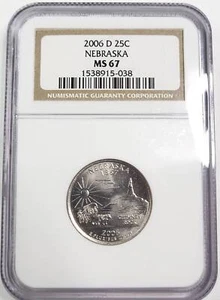 2006 D State Quarter NGC MS-67 NEBRASKA - Picture 1 of 4