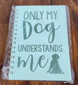 Hardcover Medium Spiral Journal Mint Green Only My Dog Understands Me - Picture 1 of 3