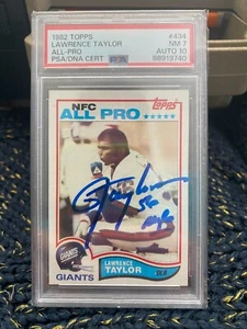 1982 Lawrence Taylor Rookie Auto Dual Grade PSA 7 Auto 10 - Picture 1 of 2