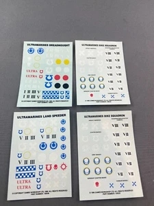 4x Trasferimenti Waterslide 1996 1994 Ultramarines Dreadnought Marines Warhammer 40k - Foto 1 di 4