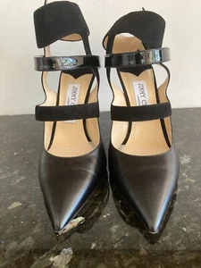 ELEGANTE ORIGINAL JIMMY CHOO SANDALETTEN SCHWARZ Gr 37 NEUWERTIG - Bild 1 von 9