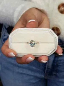 1.80TCW Oval IGI Lab Grown Diamond Halo Engagement Ring 14k Yellow Gold - Picture 1 of 13