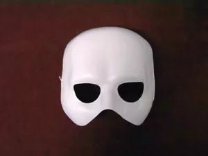 Weiße Halbmaske zum Bemalen Opernmaske Phantom der Oper Maske Karnevalsmaske - Bild 1 von 1