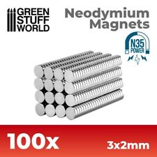 100x NEODYM MAGNET (N35) - 3x2 mm - Minimagnet Magnetset NEODYM MAGNETE 40k