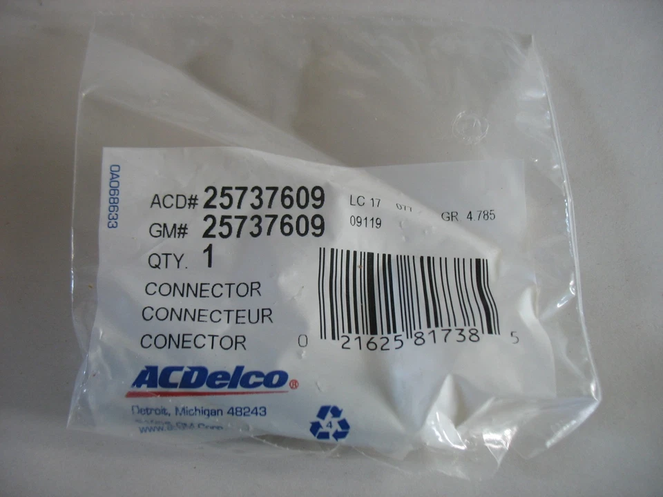 Conector de freno de estacionamiento NOS ACDelco 25737609 cantidad 1 GM Foto 1 de 2