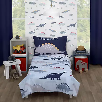 Parent'S Choice 4-Piece Toddler Bedding Set, Blue, Dino - Image 1 of 4