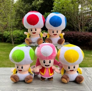 5Pcs Super Mario Bros Plush Toys Toadette Toad Colors Stuffed Animal Soft Doll - Picture 1 of 20