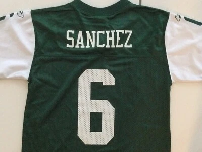 Camiseta de fútbol americano de los New York Jets Mark SANCHEZ #6 JUVENIL talla mediana Foto 1 de 4