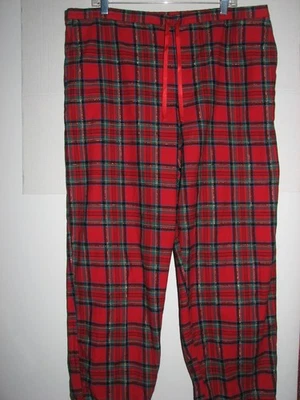 全新无标签女式 Talbots 红色格子法兰绒睡衣 XL 码睡裤休闲 18 — 第 1/4 张图片