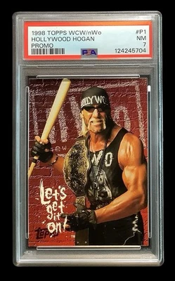 Topps WCW 1998 #P1 Hollywood Hogan RC; Hulk primer tacón nuevo y sin etiquetas promoción de lucha PSA 7 Foto 1 de 2
