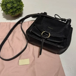 Radley London Black Leather Sunday Garden Crossbody Shoulder Bag Purse Classic - Picture 1 of 6