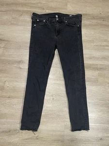 Rag & Bone Jeans Womens Sz 34 Black Mid Rise Ankle Skinny Jeans - Picture 1 of 6