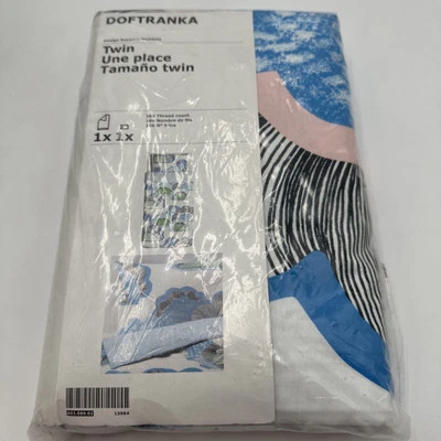 Funda nórdica doble IKEA con funda de almohada Doftranka azul verde algodón Lyocell NUEVA NOS Foto 1 de 4