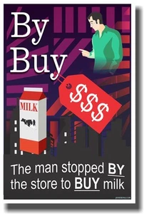 Buy vs By - NUEVO póster de lectura y escritura en el aula - Imagen 1 de 1