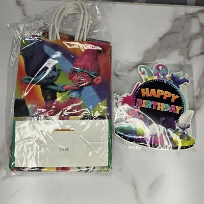 17 piezas DreamWorks Trolls Bolsas para Favor de Fiesta Regalo de Cumpleaños Bolsa y Decoración de Pasteles  Foto 1 de 4