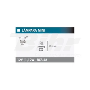 OSRAM 2473MFX6 MINI SINGLE GLÜHBIRNE (1 Stück) 12V 1,12W BX8,4d 17,5 - Bild 1 von 1