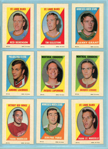 1970-71 Topps/OPC Starter Set Lot of 11 Different Sticker Stamp Hockey Cards